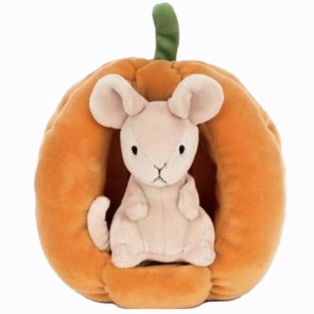 Jellycat Brambling Mouse in Pumpkin 6x6" Soft and Plush BNWT
